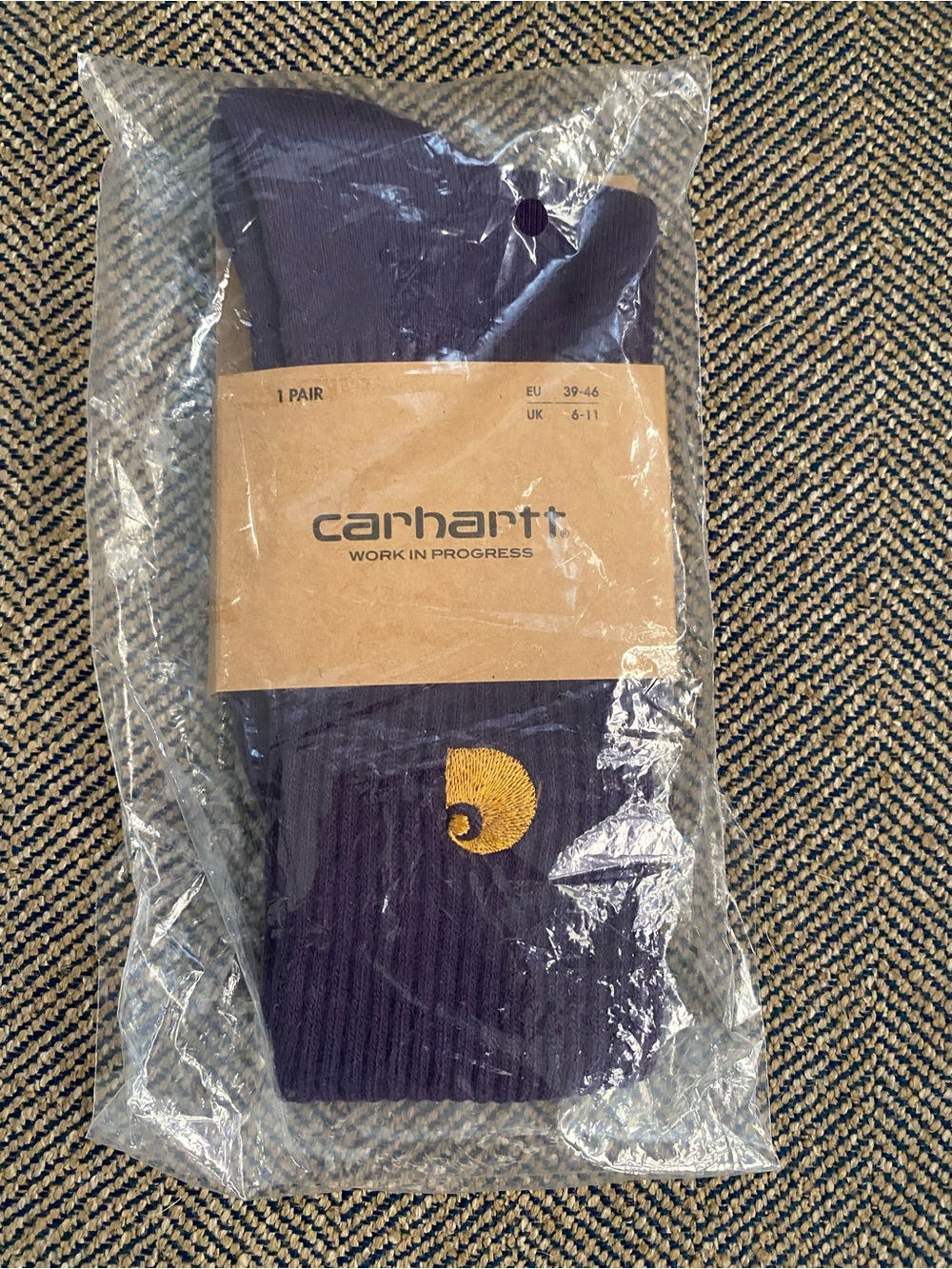 Carhartt Purple Crew Socks with Gold Logo